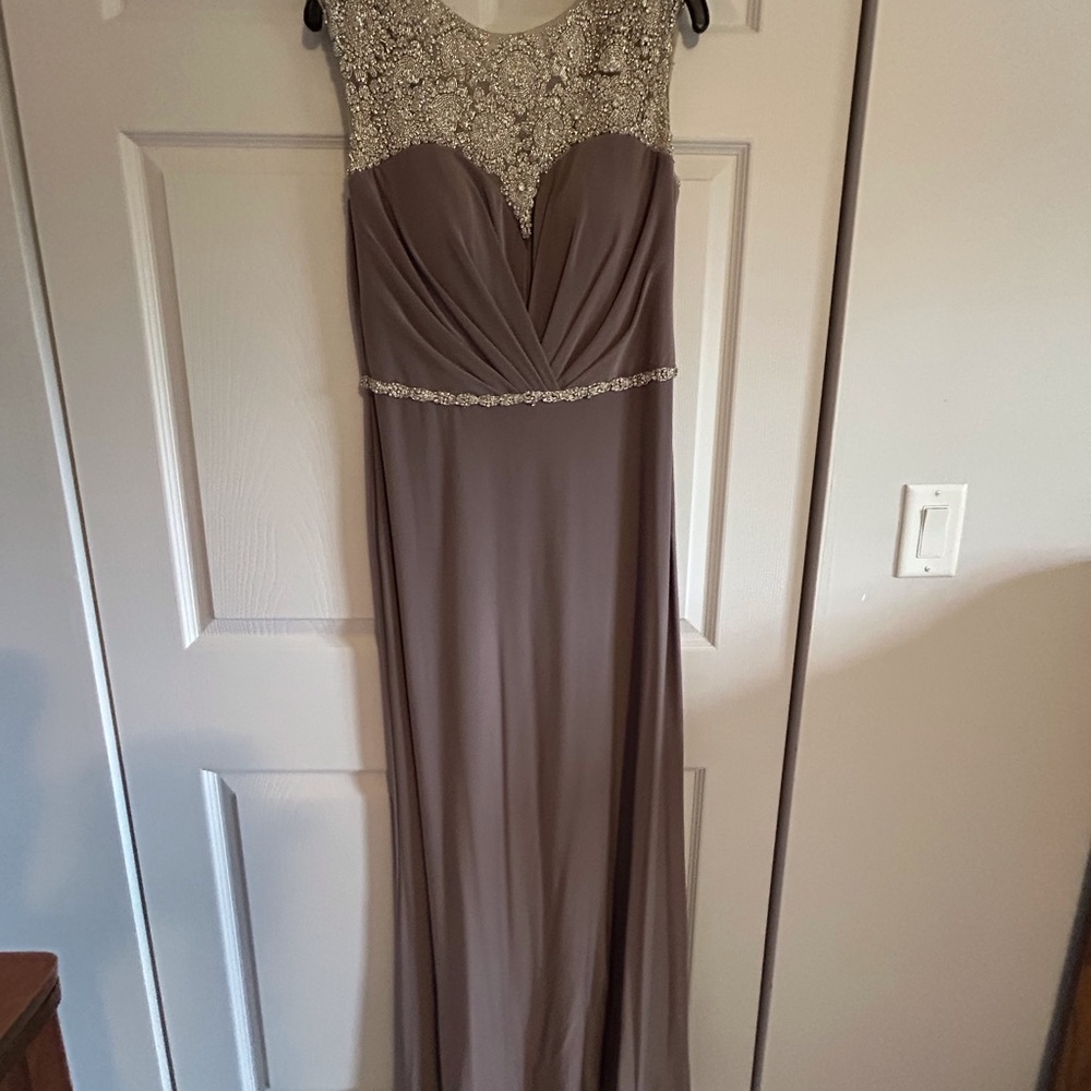 Floor length beaded dress